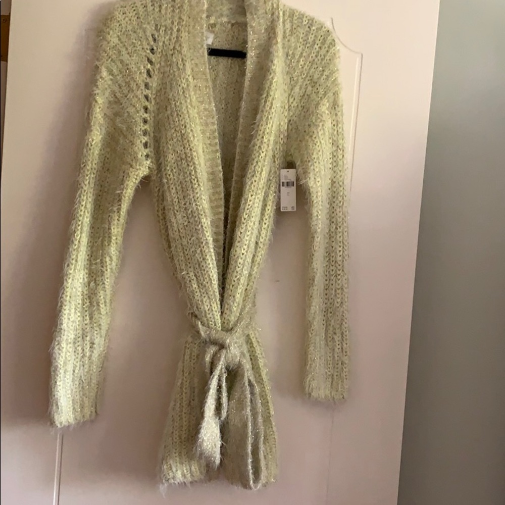 Anthropologie fuzzy LARKIN LUREX CARDIGAN